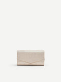 Clutch oro champagne con profilo metallico