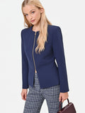 Giacca blu navy in scuba crèpe