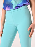 Pantaloni in Tessuto Tecnico Verde Acqua con Fascione in Vita