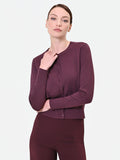 Cardigan girocollo bordeaux rosso in misto viscosa