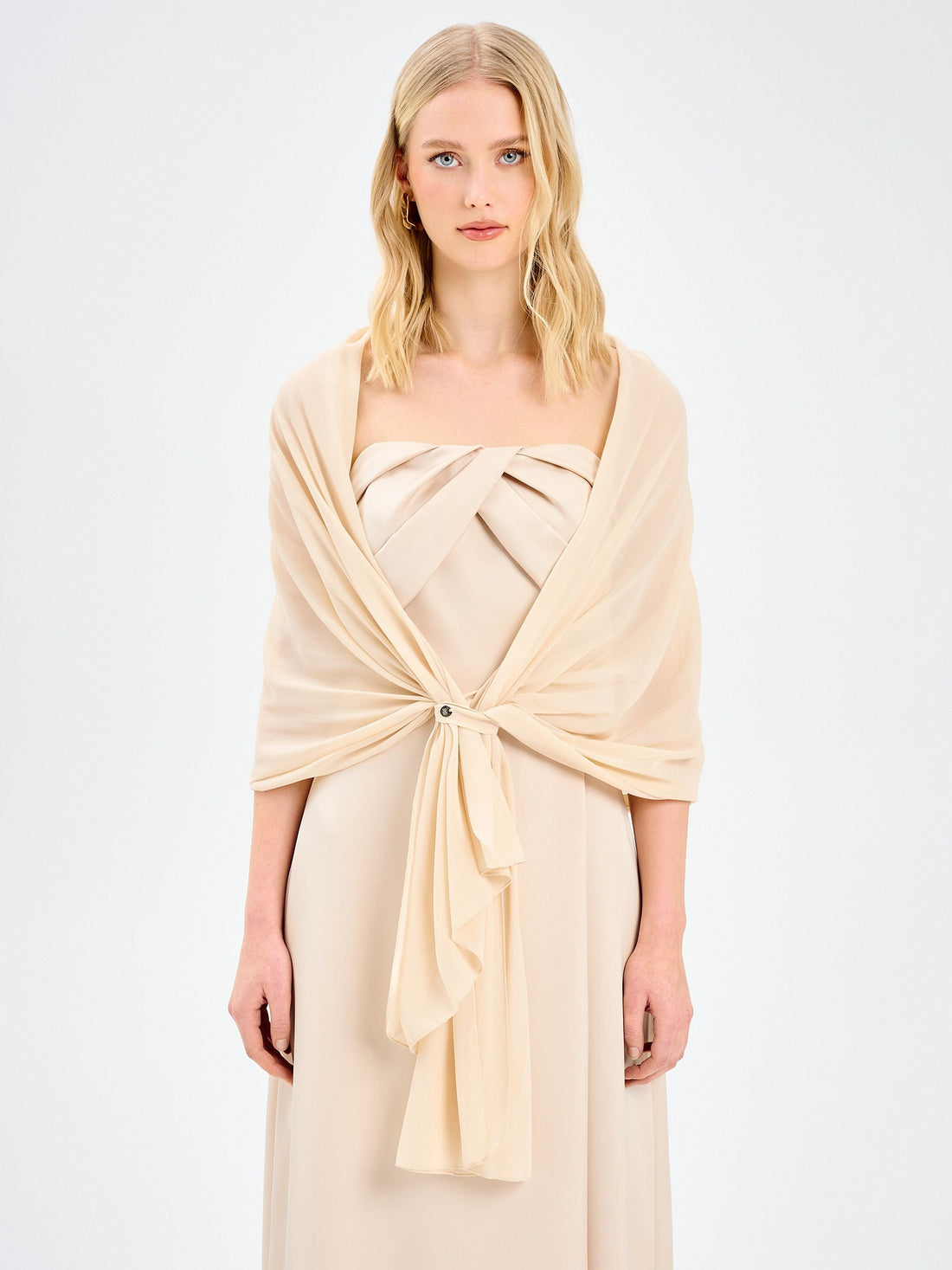 Stola in Georgette Beige