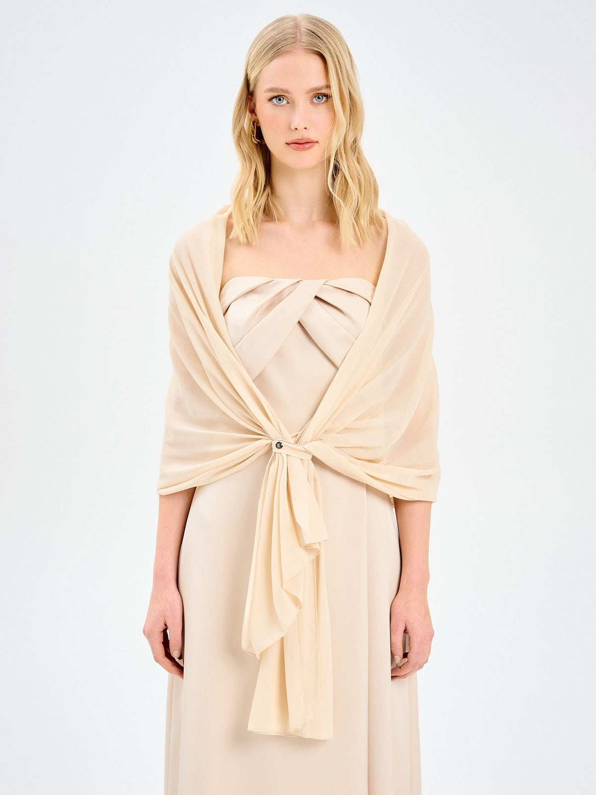 Stola in Georgette Beige