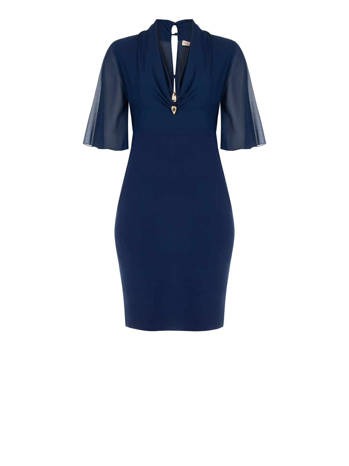 Tubino Curvy Blu con Gioiello