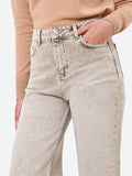 Jeans ampi a vita alta tortora beige Giorgia Palmas X Rinascimento