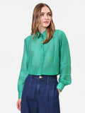 Camicia in Mussola Verde con Inserti