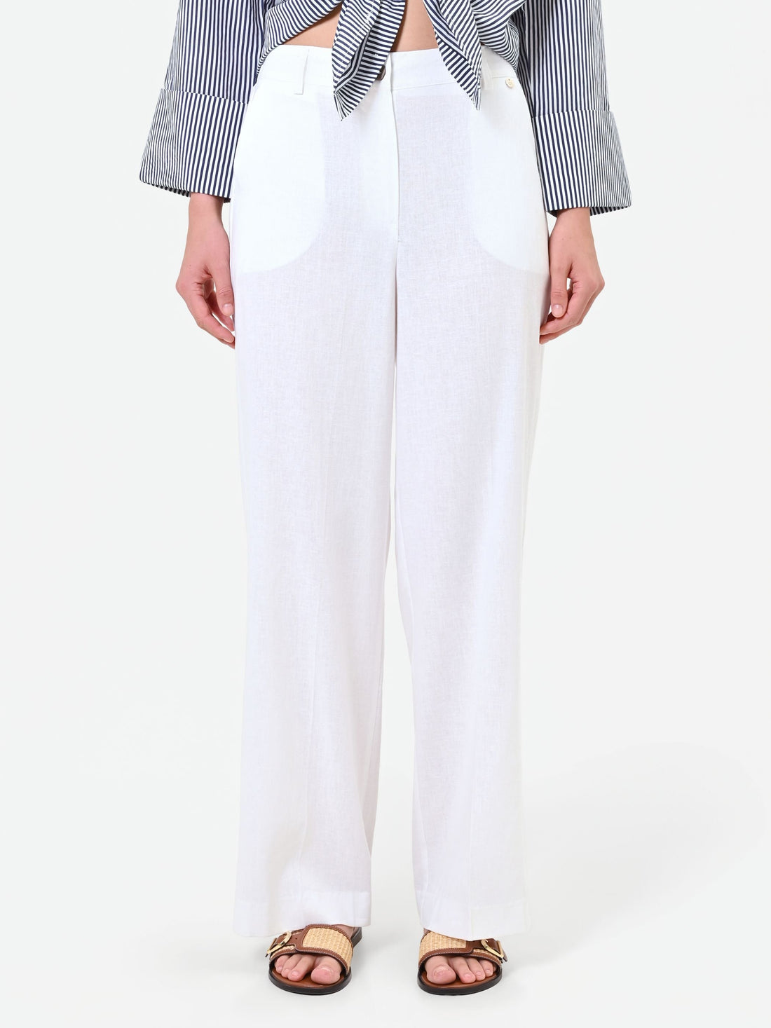 Pantalone bianco in lino