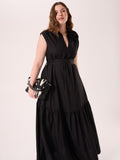 Abito Curvy Nero in Lino Viscosa