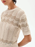 Maglia panna con motivo chevron