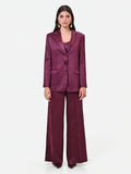 Giacca monopetto bordeaux rosso in raso jacquard Giorgia Palmas X Rinascimento