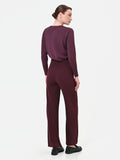 Pantalone a gamba larga bordeaux rosso