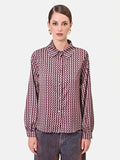 Camicia bordeaux con micro fantasia geometrica