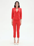 Giacca blazer rosso fragola dalla linea avvitata
