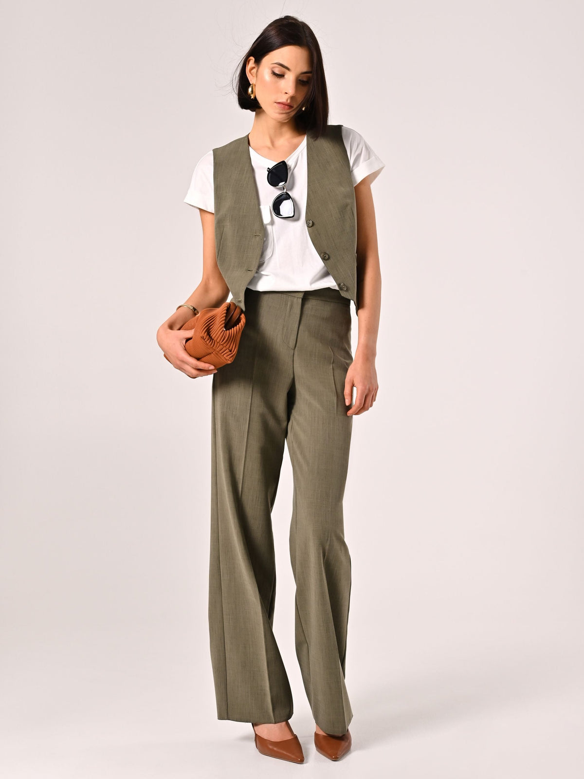 Pantaloni Verde Militare in Poliviscosa
