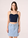 Top in Tessuto Tecnico Blu