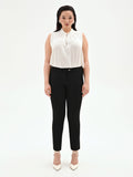 Pantalone Curvy skinny nero in scuba mano crèpe
