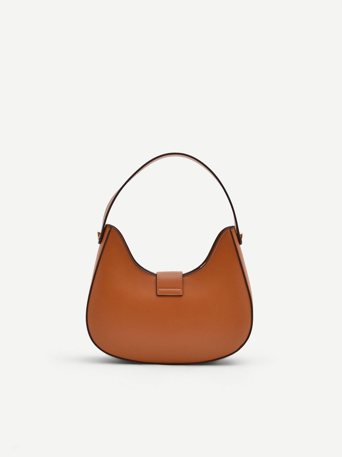 Borsa a sella beige effetto raffia