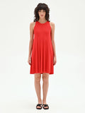 Abito in maglia plissé rosso fragola