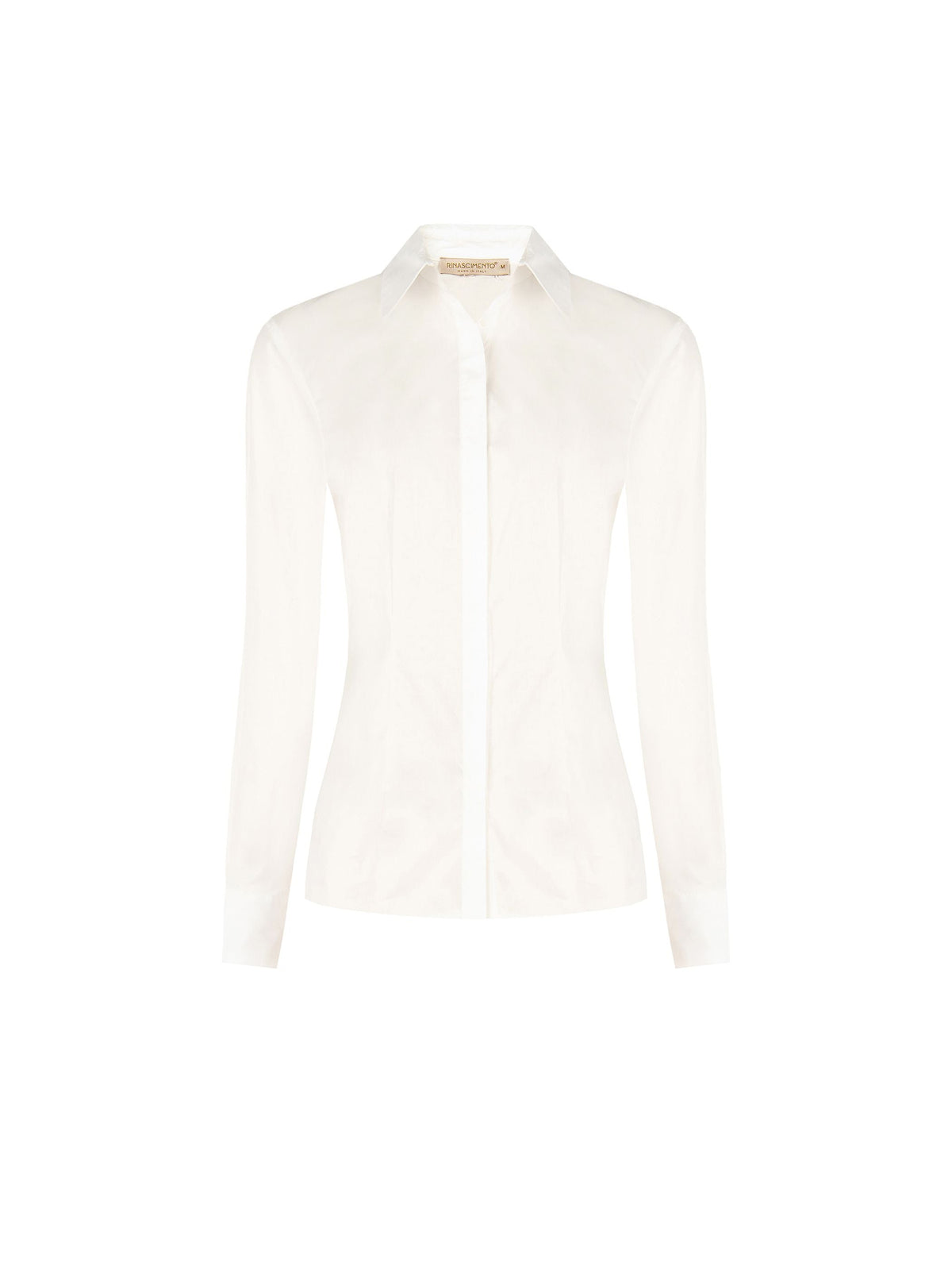 Camicia panna bianco con polsino risvoltato