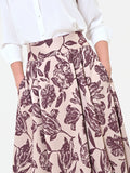 Gonna jacquard fantasia rosso bordeaux