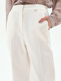 Pantalone palazzo in misto cotone lyocell bianco