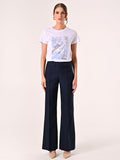 T-Shirt in Cotone con Stampa Azzurra & Gold