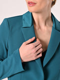Giacca Verde Reale con Inserti in Raso