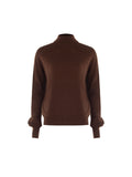 Maglia dolcevita marrone moro con bordi a costine