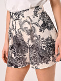 Shorts in Stuoia stampa Toile de Jouy
