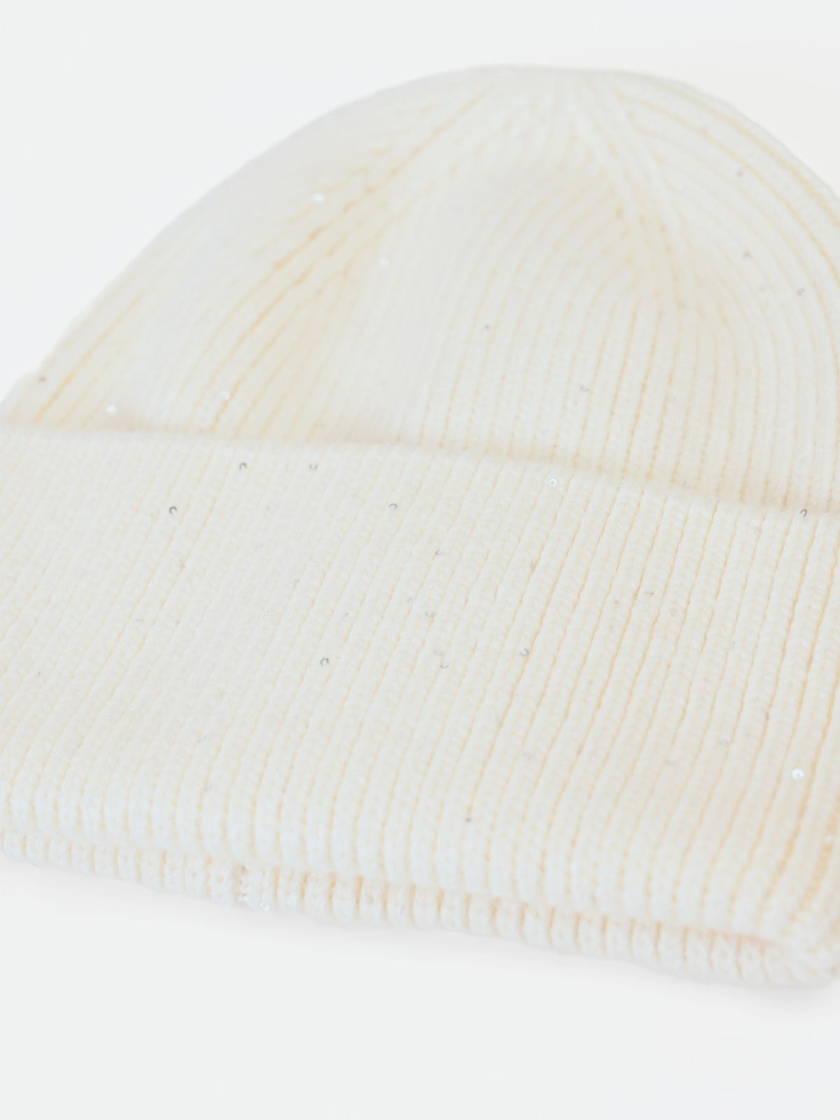 Cappellino panna bianco con micro paillettes