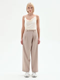 Pantalone carrot fit tortora beige a portafoglio