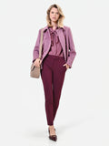 Pantalone skinny bordeaux rosso in scuba mano crepe