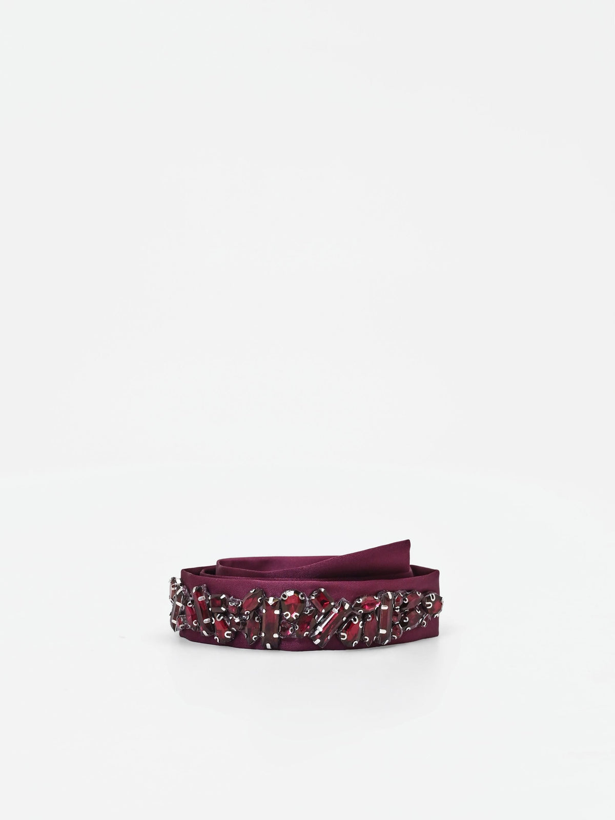Cintura gioiello bordeaux con cristalli