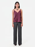 Top in raso bordeaux rosso con doppie spalline Giorgia Palmas X Rinascimento