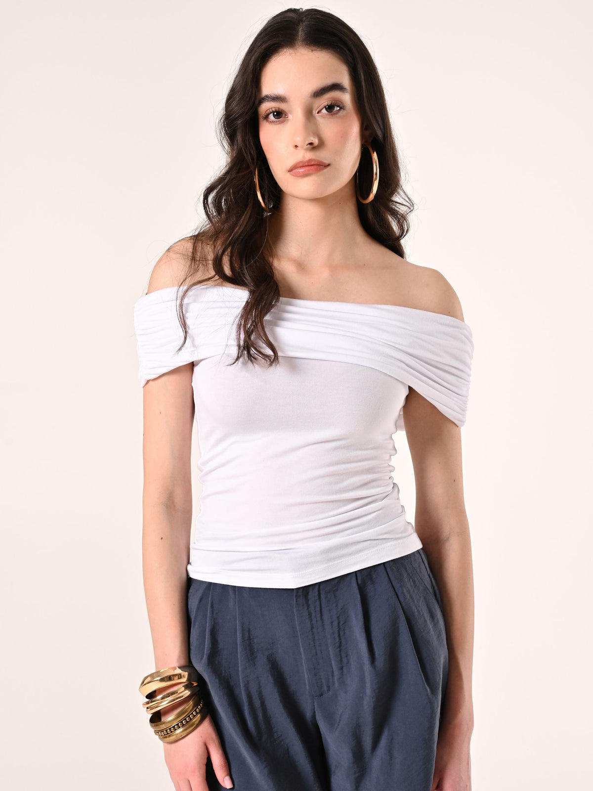 Top off-the-Shoulders Bianco
