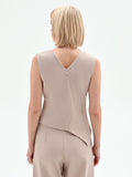 Gilet asimmetrico tortora beige