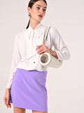 Blusa con Fiocco e Pinces Bianca