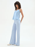 Pantalone palazzo cielo azzurro a vita alta