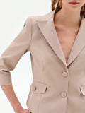 Giacca blazer tortora beige in cotone