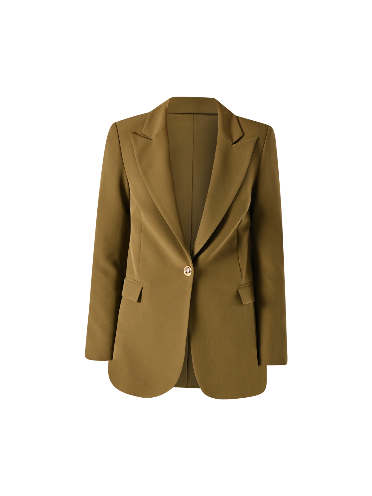 Giacca Monopetto con Bottoni Dorati Verde Militare