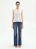 Blusa smanicata bianco panna