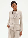 Giacca sfiancata beige gessata