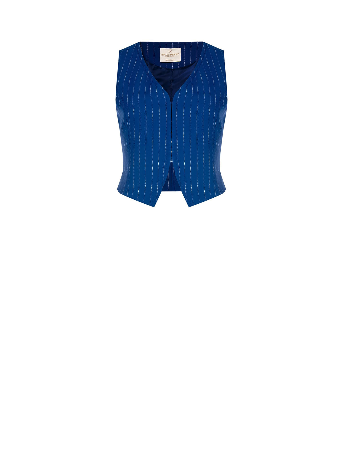 Gilet blu brillante effetto gessato