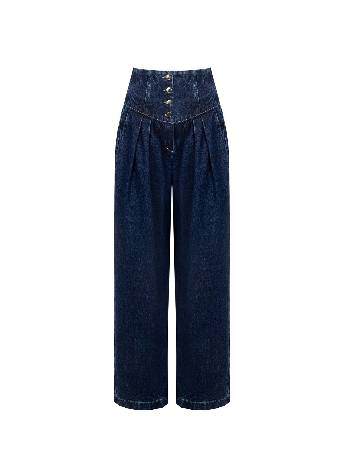 Jeans blu navy a vita alta