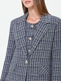 Giacca in stuoia mélange blu navy