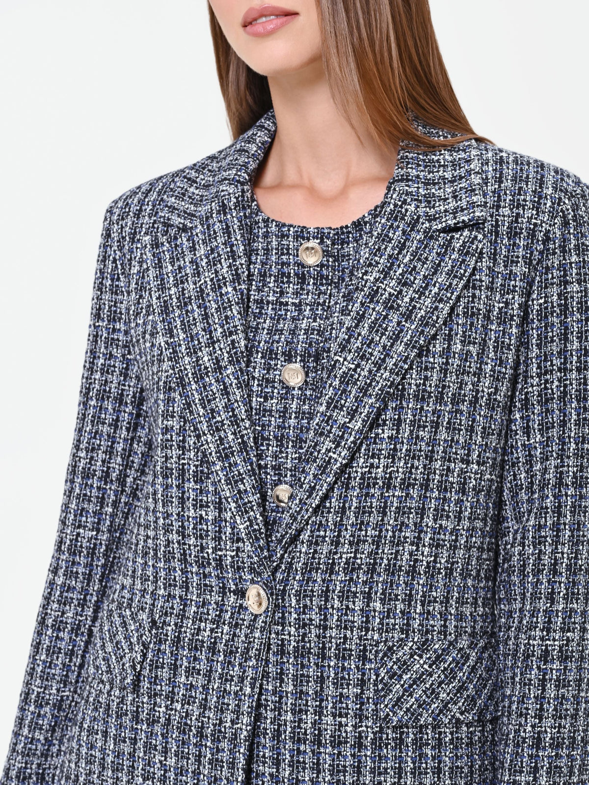 Giacca in stuoia mélange blu navy