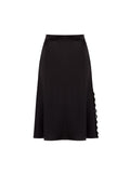 Gonna Midi Curvy in Raso con Inserti in Pizzo