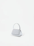 Borsa argento strutturata con strass