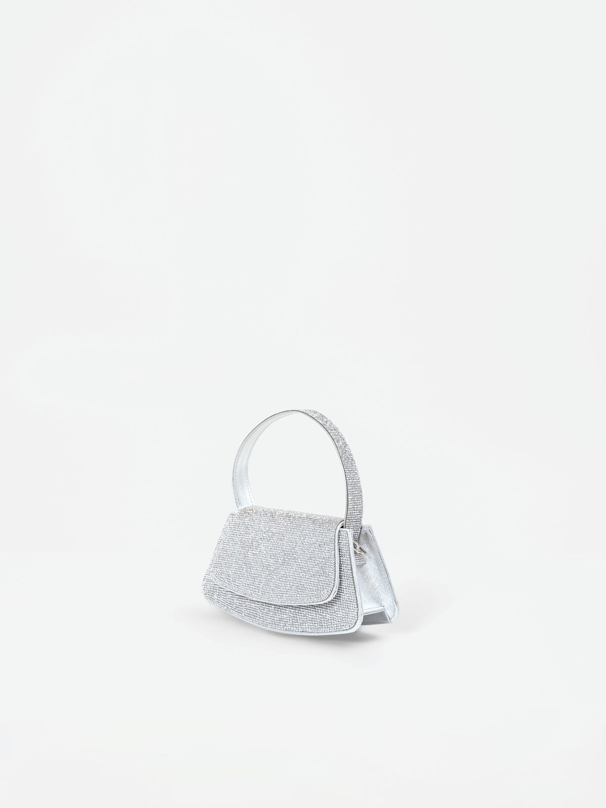 Borsa argento strutturata con strass