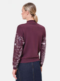 Maglia in viscosa bordeaux con paillettes