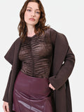 Blusa in velluto stropicciato moro